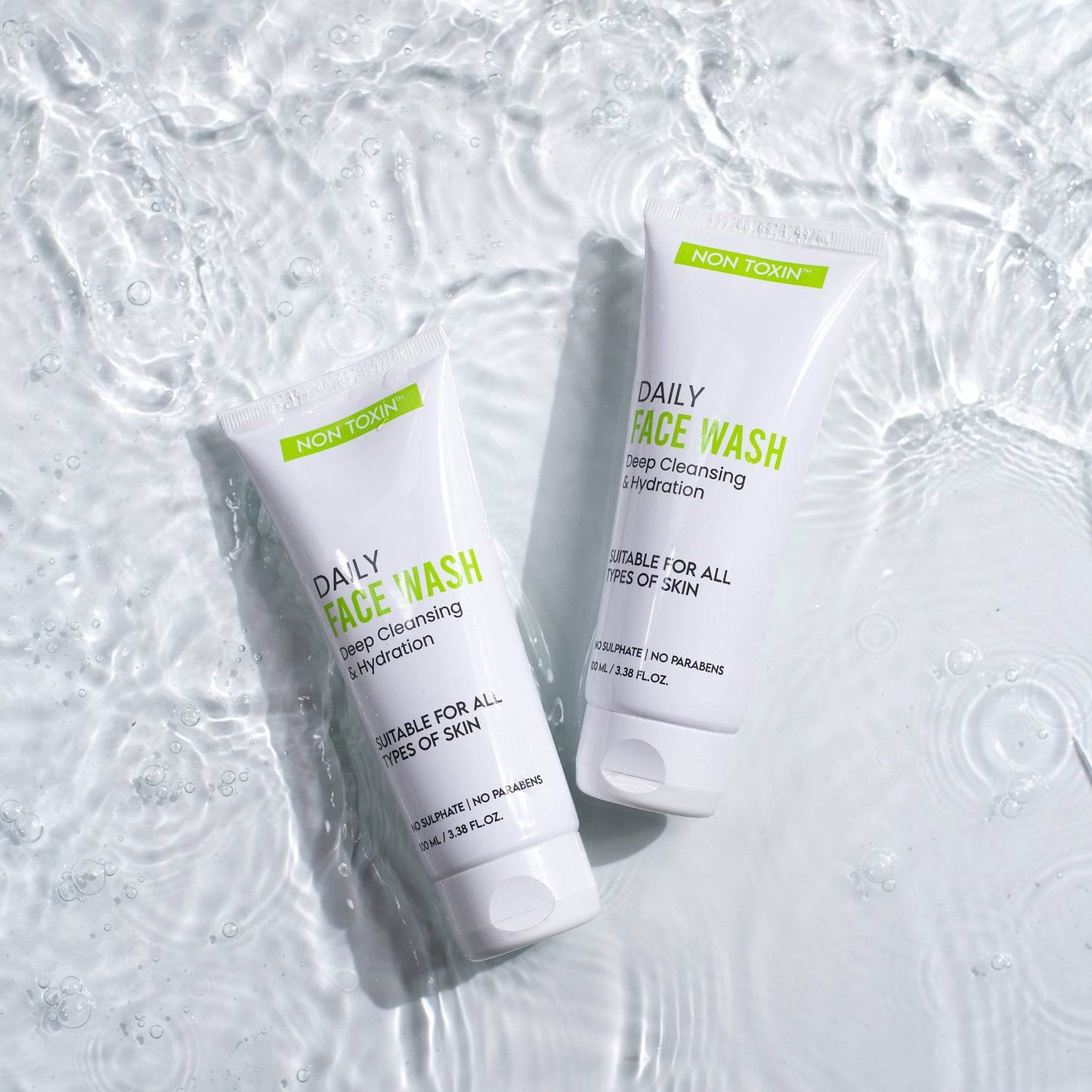Non Toxin Daily Face Wash – With Aloe Vera, Green Tea, Neem, Hibiscus & Cucumber – Gentle Cleanser for All Skin Types – SLS & Paraben Free – 100 ml