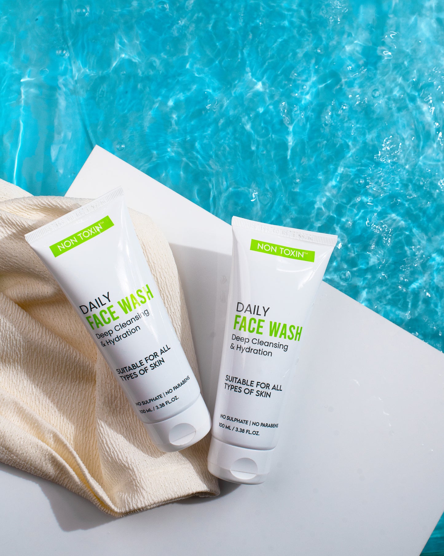 Non Toxin Daily Face Wash – With Aloe Vera, Green Tea, Neem, Hibiscus & Cucumber – Gentle Cleanser for All Skin Types – SLS & Paraben Free – 100 ml